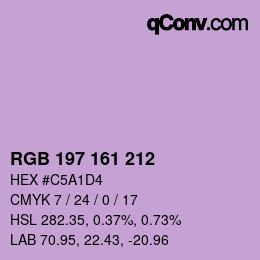 カラーコード: RGB 197 161 212 | qconv.com