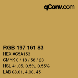 Farbcode: RGB 197 161 83 | qconv.com