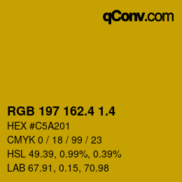 カラーコード: RGB 197 162.4 1.4 | qconv.com