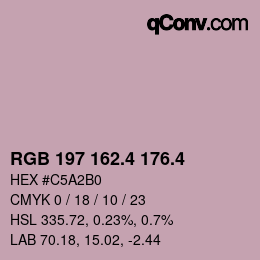 カラーコード: RGB 197 162.4 176.4 | qconv.com