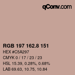 Color code: RGB 197 162.8 151 | qconv.com