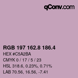 カラーコード: RGB 197 162.8 186.4 | qconv.com