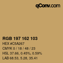 カラーコード: RGB 197 162 103 | qconv.com