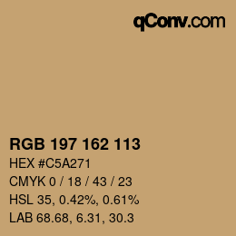 Color code: RGB 197 162 113 | qconv.com