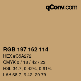 Color code: RGB 197 162 114 | qconv.com