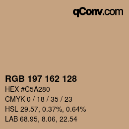 Color code: RGB 197 162 128 | qconv.com