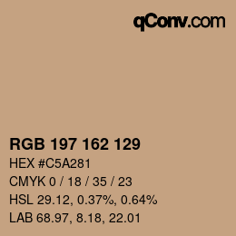 Color code: RGB 197 162 129 | qconv.com