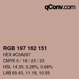 Color code: RGB 197 162 151 | qconv.com