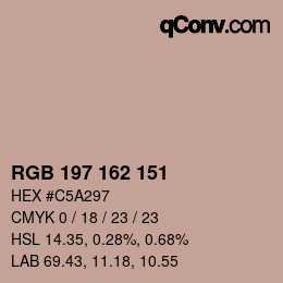 Color code: RGB 197 162 151 | qconv.com