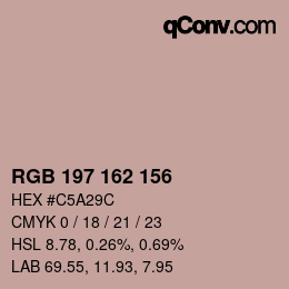 カラーコード: RGB 197 162 156 | qconv.com