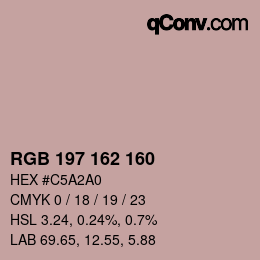 Farbcode: RGB 197 162 160 | qconv.com