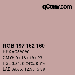 Color code: RGB 197 162 160 | qconv.com