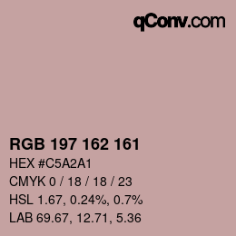 Color code: RGB 197 162 161 | qconv.com