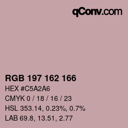 Color code: RGB 197 162 166 | qconv.com