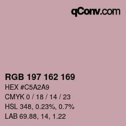 Color code: RGB 197 162 169 | qconv.com