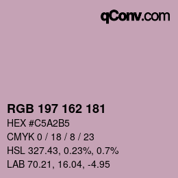 Color code: RGB 197 162 181 | qconv.com