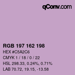 Color code: RGB 197 162 198 | qconv.com