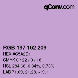 Color code: RGB 197 162 209 | qconv.com