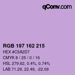 颜色代码: RGB 197 162 215 | qconv.com