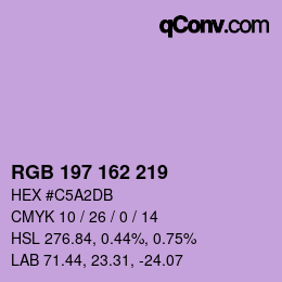 Color code: RGB 197 162 219 | qconv.com
