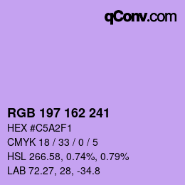 Color code: RGB 197 162 241 | qconv.com