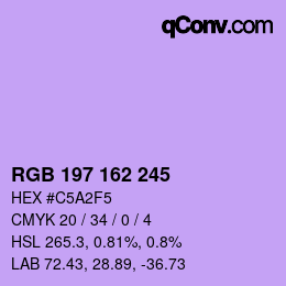 Color code: RGB 197 162 245 | qconv.com