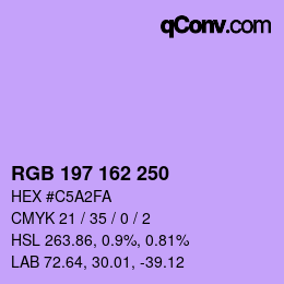 Color code: RGB 197 162 250 | qconv.com