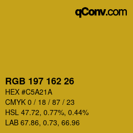 カラーコード: RGB 197 162 26 | qconv.com