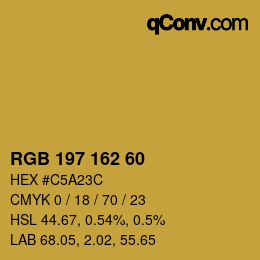 カラーコード: RGB 197 162 60 | qconv.com