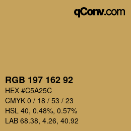 カラーコード: RGB 197 162 92 | qconv.com