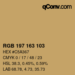 Color code: RGB 197 163 103 | qconv.com
