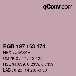 Color code: RGB 197 163 174 | qconv.com