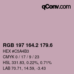 カラーコード: RGB 197 164.2 179.6 | qconv.com