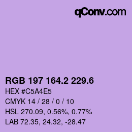 カラーコード: RGB 197 164.2 229.6 | qconv.com