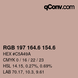 カラーコード: RGB 197 164.6 154.6 | qconv.com