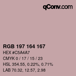 カラーコード: RGB 197 164 167 | qconv.com