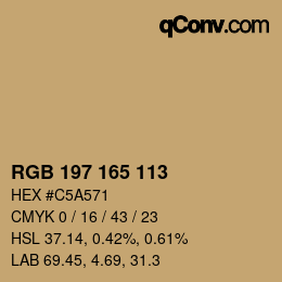 Color code: RGB 197 165 113 | qconv.com