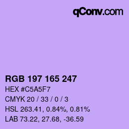 Color code: RGB 197 165 247 | qconv.com