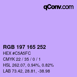 Color code: RGB 197 165 252 | qconv.com
