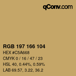 颜色代码: RGB 197 166 104 | qconv.com