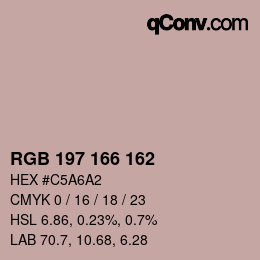 Color code: RGB 197 166 162 | qconv.com