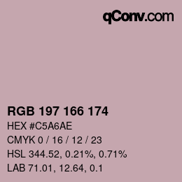 カラーコード: RGB 197 166 174 | qconv.com