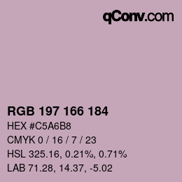 Color code: RGB 197 166 184 | qconv.com