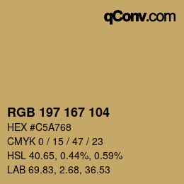 Farbcode: RGB 197 167 104 | qconv.com