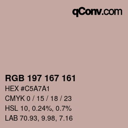 Farbcode: RGB 197 167 161 | qconv.com