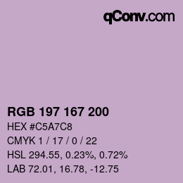 Farbcode: RGB 197 167 200 | qconv.com