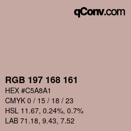 Farbcode: RGB 197 168 161 | qconv.com