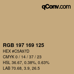 Color code: RGB 197 169 125 | qconv.com