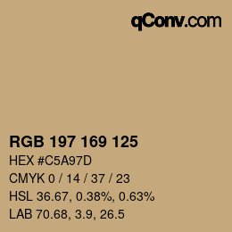 颜色代码: RGB 197 169 125 | qconv.com