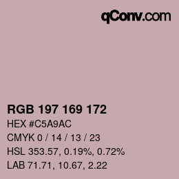 Color code: RGB 197 169 172 | qconv.com